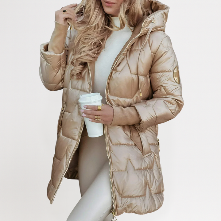Aurora™ | Cappotto invernale elegante con cappuccio e imbottitura