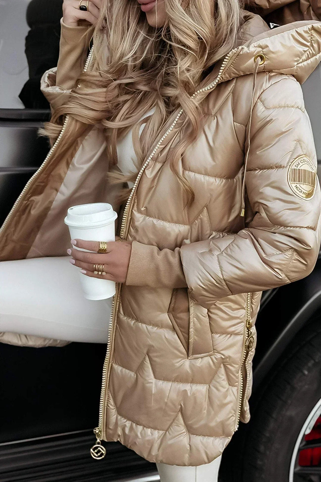 Aurora™ | Cappotto invernale elegante con cappuccio e imbottitura