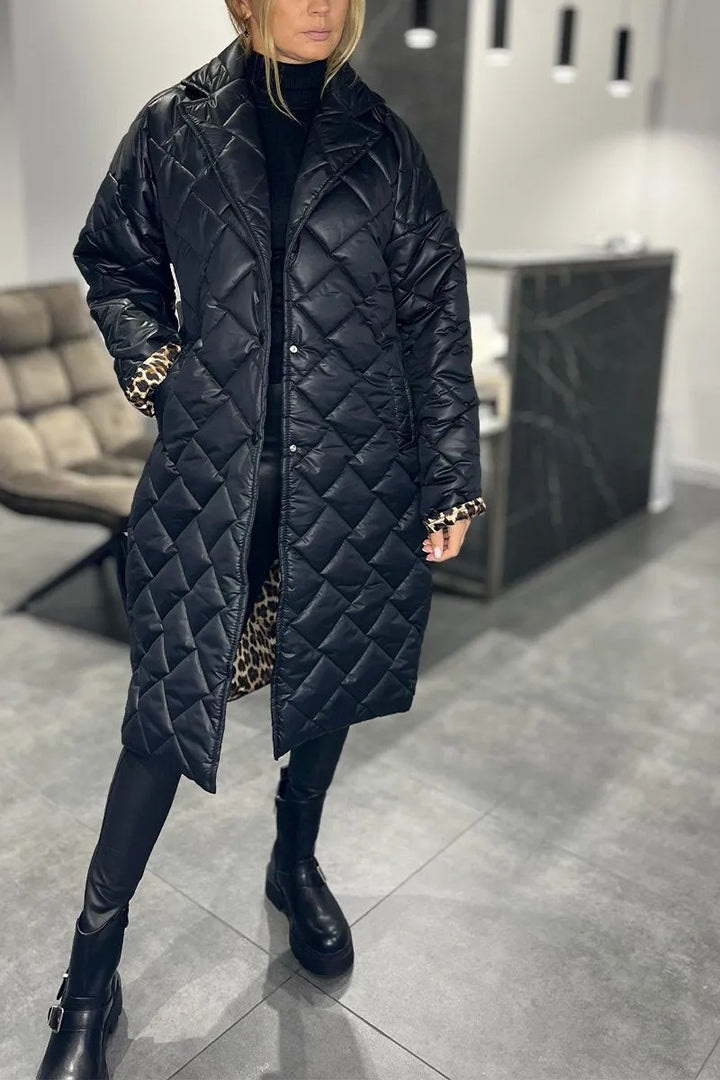 Beatrice™ | Cappotto Elegante con Dettagli Leopardati